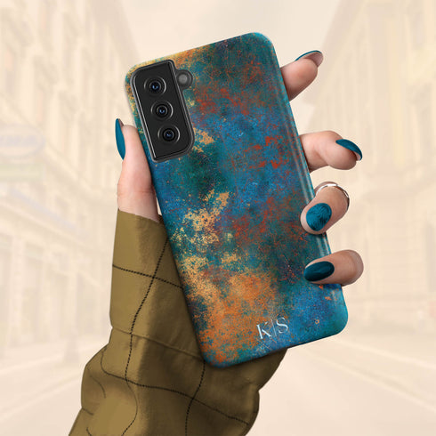 Patina Effect Custom Initials Galaxy Case