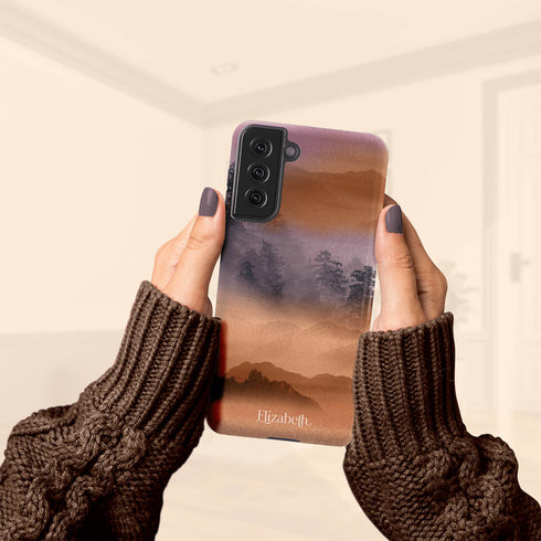 Watercolor Landscape Personalized Name Galaxy Case