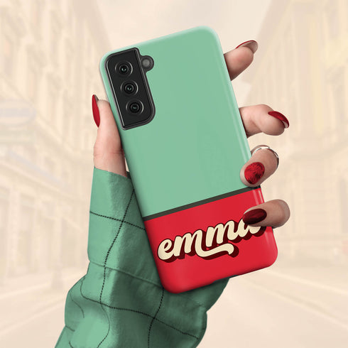 Retro Colors & Name Personalized Galaxy Case