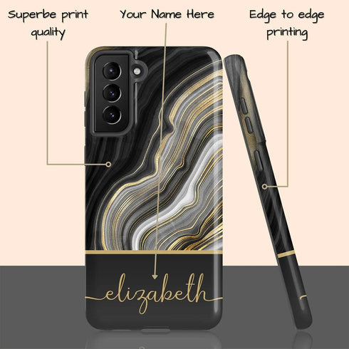 Black Agate Custom Name Galaxy Case