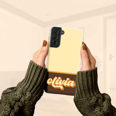 Retro Colors & Name Personalized Galaxy Case