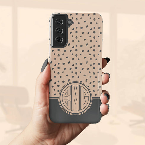 Spotted Dots Personalized Monogram Galaxy Case