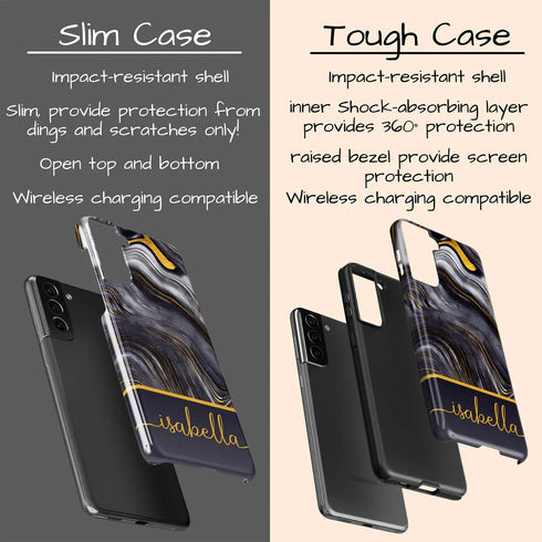 Black Agate Custom Name Galaxy Case