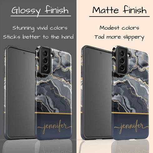 Black Agate Custom Name Galaxy Case
