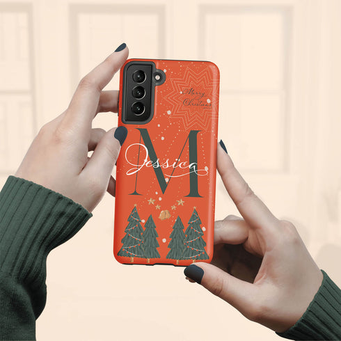 Christmas Monogram Custom Name Galaxy Case