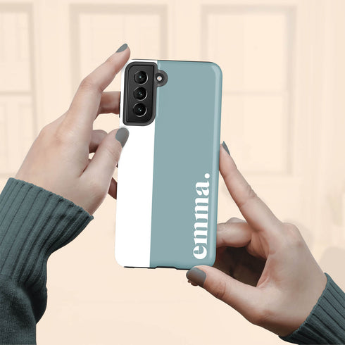 Elegant Striped Custom Serif Name Galaxy Case