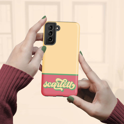Retro Colors & Name Personalized Galaxy Case