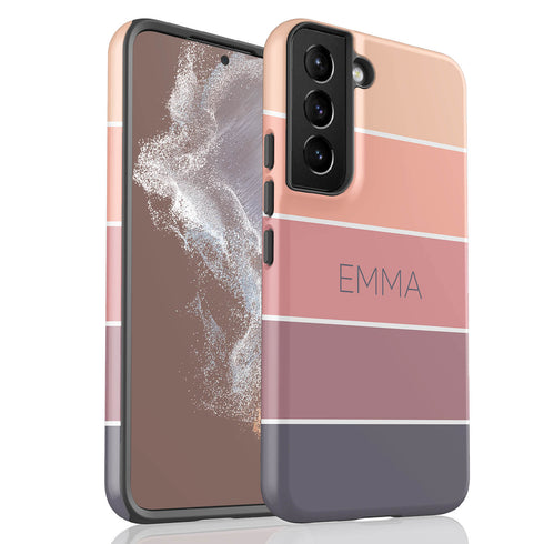 Ombre Stripes Custom Name Galaxy Case