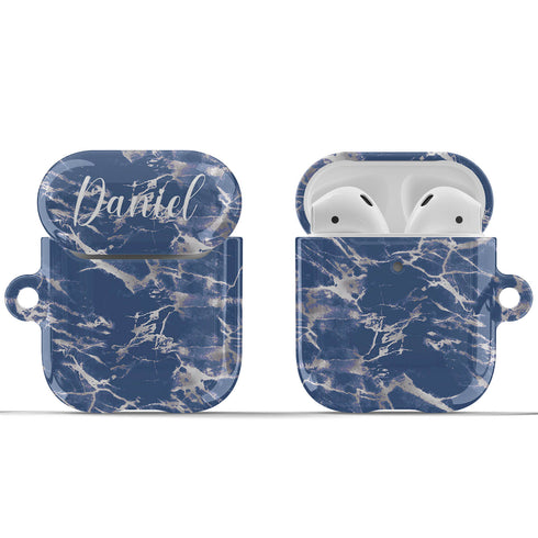 Trendy Marble Custom Name AirPods Case