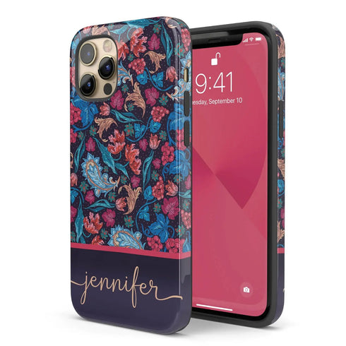 Floral Paisley Custom Name iPhone Case