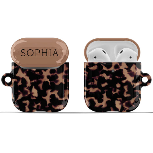 Tortoiseshell Personalized Name AirPods Case