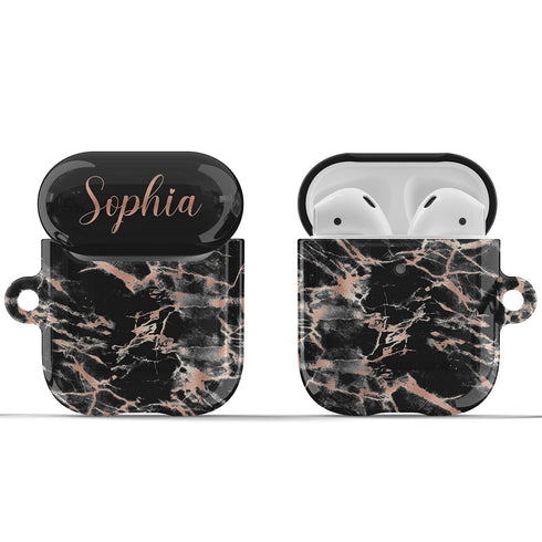 Trendy Marble Custom Name AirPods Case