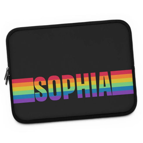 LGBTQ Custom Pride Rainbow Name Laptop Sleeve