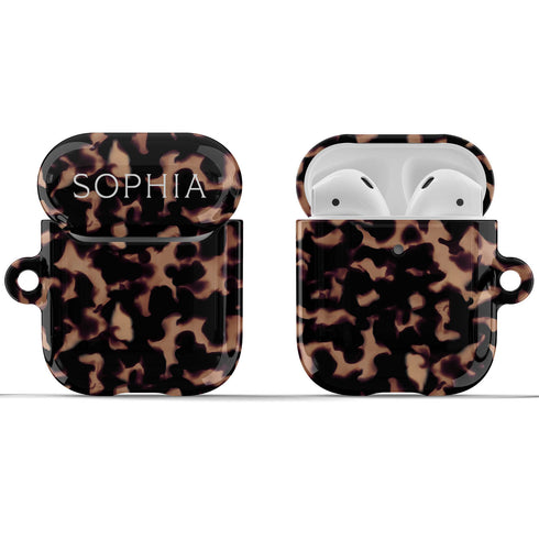 Tortoiseshell Custom Name AirPods Case