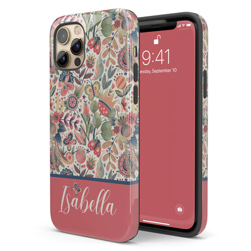 Cute Butterflies Custom Name iPhone Case