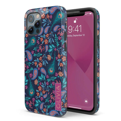 Paisley Peacock Custom Name iPhone Case