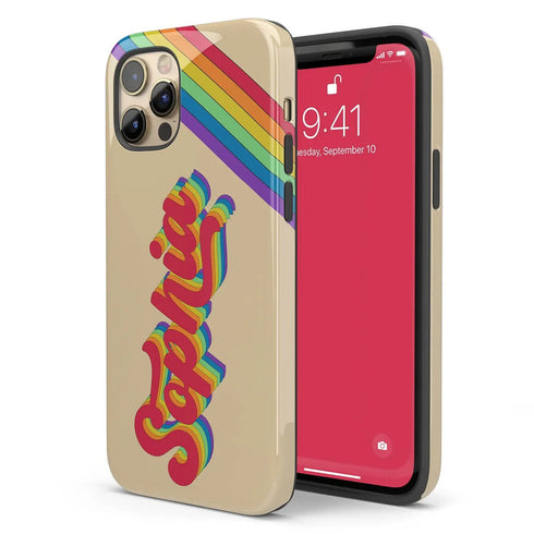 LGBTQ Pride Custom Light Retro Name iPhone Case