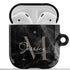 Monogram Personalized Black Marble AirPods Case
