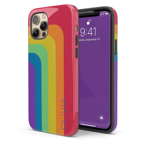 LGBTQ Pride Flag Rainbow Custom Name iPhone Case