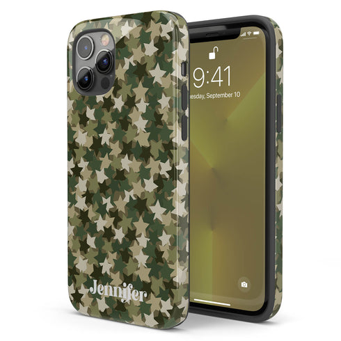 Stars Camo Custom Name iPhone Case