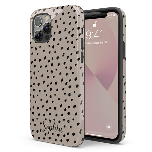 Spotted Dots Personalized Name iPhone Case