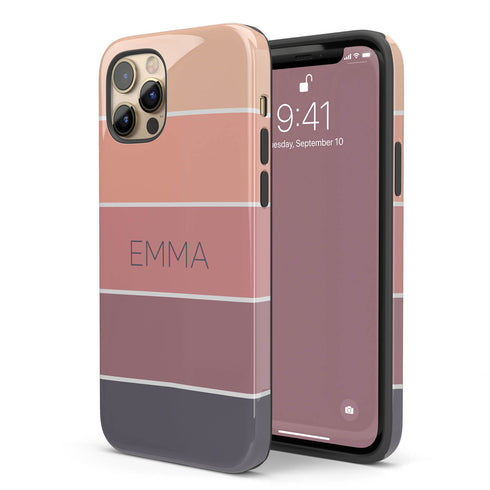 Ombre Stripes Custom Name iPhone Case