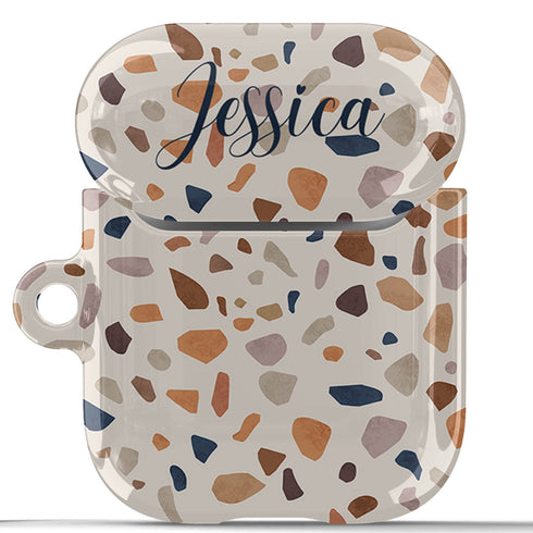 Terrazzo Pattern Custom Name AirPods Case