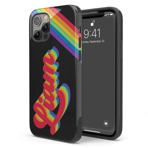 LGBTQ Pride Custom Dark Retro Name iPhone Case