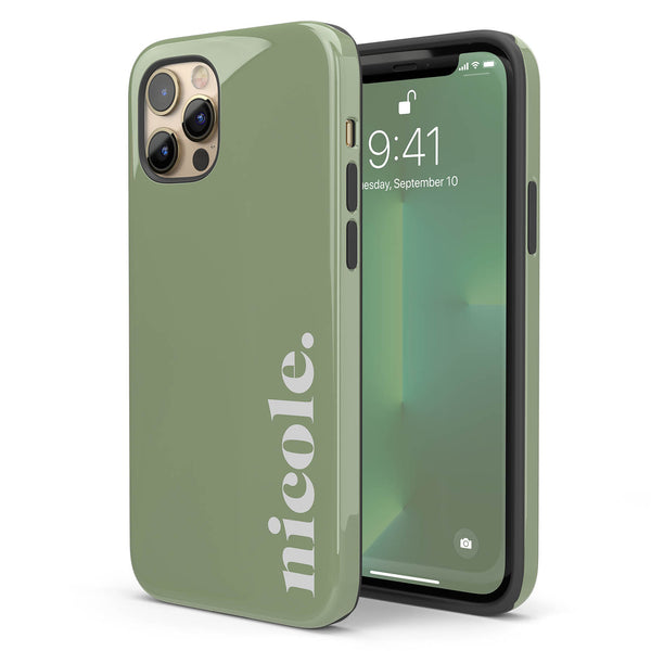Elegant Solid Custom Serif Name iPhone Case