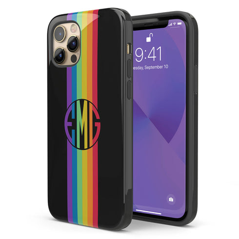 LGBTQ Custom Rainbow Monogram Pride iPhone Case