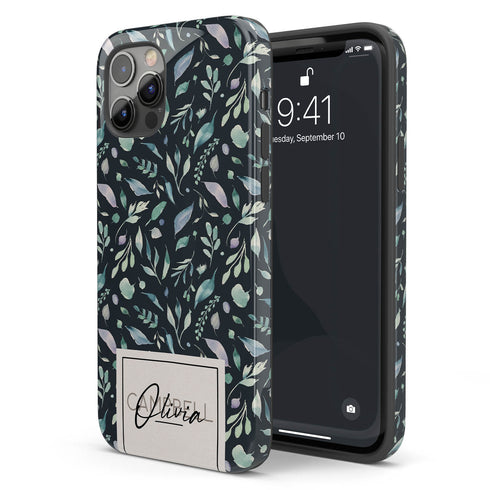 Delicate Flowers Custom Name iPhone Case