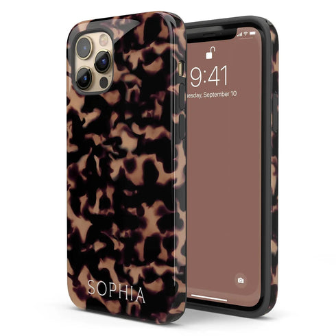 Tortoiseshell Custom Name iPhone Case