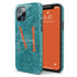 Monogram Personalized Turquoise Damask iPhone Case