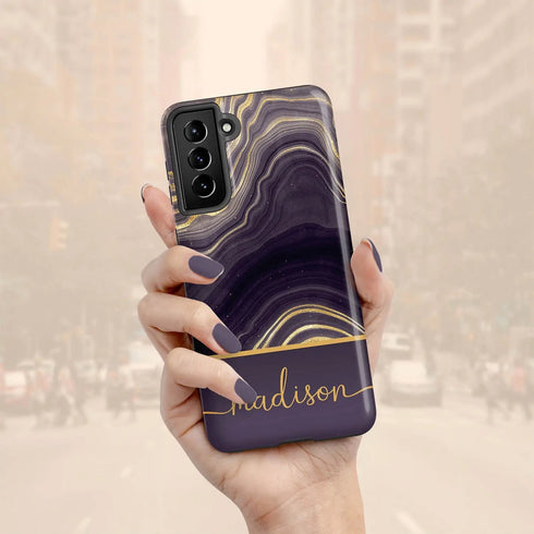 Black Agate Custom Name Galaxy Case