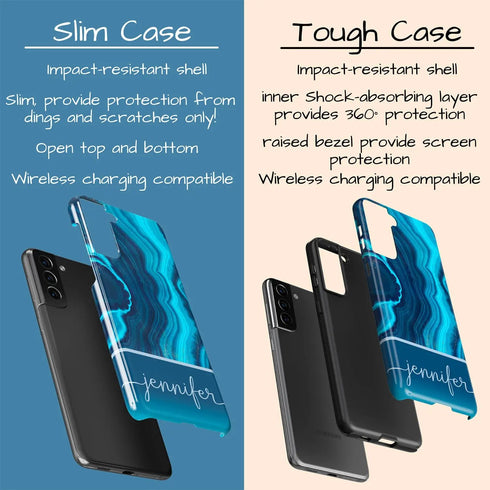 Blue Agate Custom Name Galaxy Case