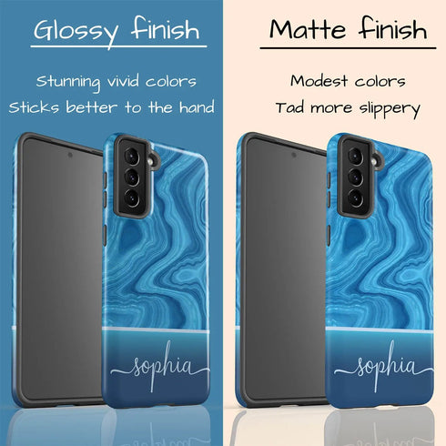 Blue Agate Custom Name Galaxy Case