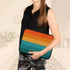 Orange Teal Rainbow Custom Name Laptop Sleeve