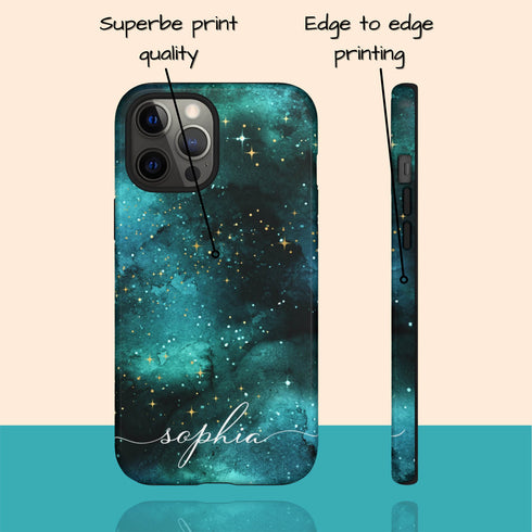 Galaxy Space Personalized Name iPhone Case