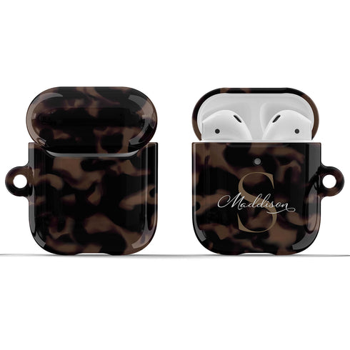 Monogram Personalized Tortoiseshell AirPods Case
