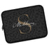 Dark Leopard Monogram Name Laptop Sleeve