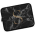 Black Marble Monogram Name Laptop Sleeve
