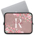 Pink Cherry Blossom Monogram Custom Name Laptop Sleeve