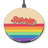 LGBTQ Pride Rainbow Custom Retro Name Wireless Charger Pad