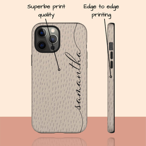 Personalized Name Calligraphy & Dots iPhone Case