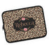 Beige Leopard & Roses Custom Name Laptop Sleeve