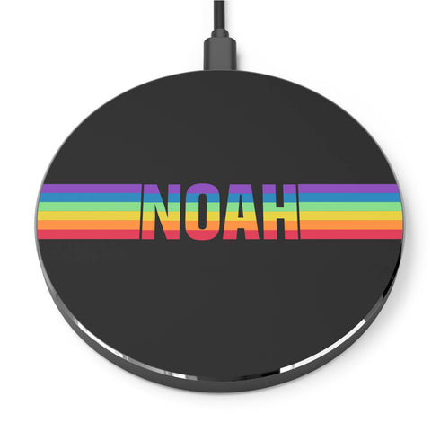 LGBTQ Custom Rainbow Name Pride Wireless Charger Pad