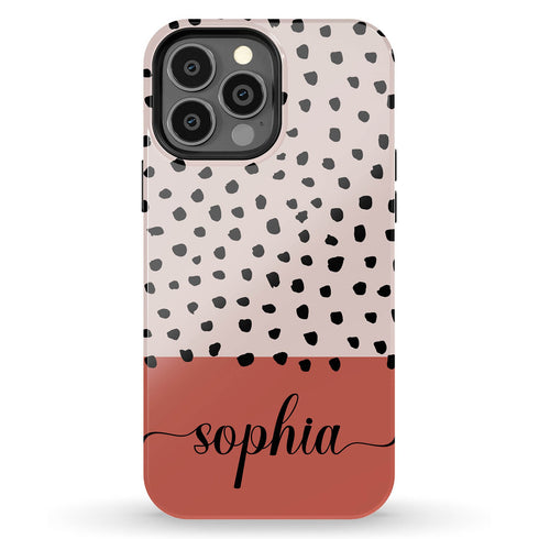 Spotted Dots Custom Name iPhone Case