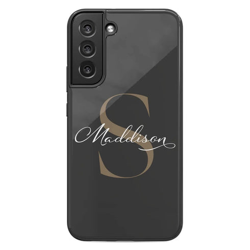 Monogram Personalized Solid Black Galaxy Case