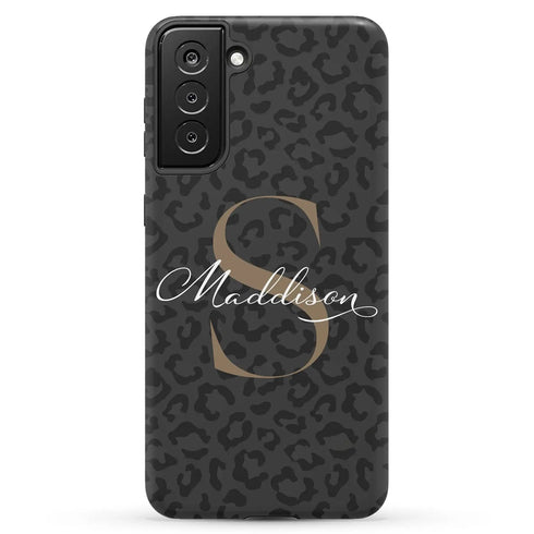 Monogram Personalized Dark Leopard Galaxy Case