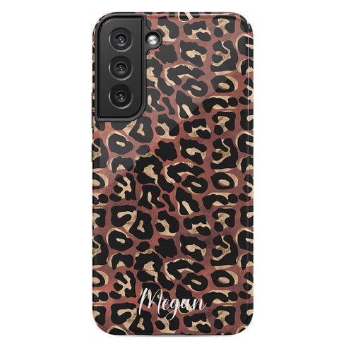 Metallic Leopard Personalized Name Galaxy Case
